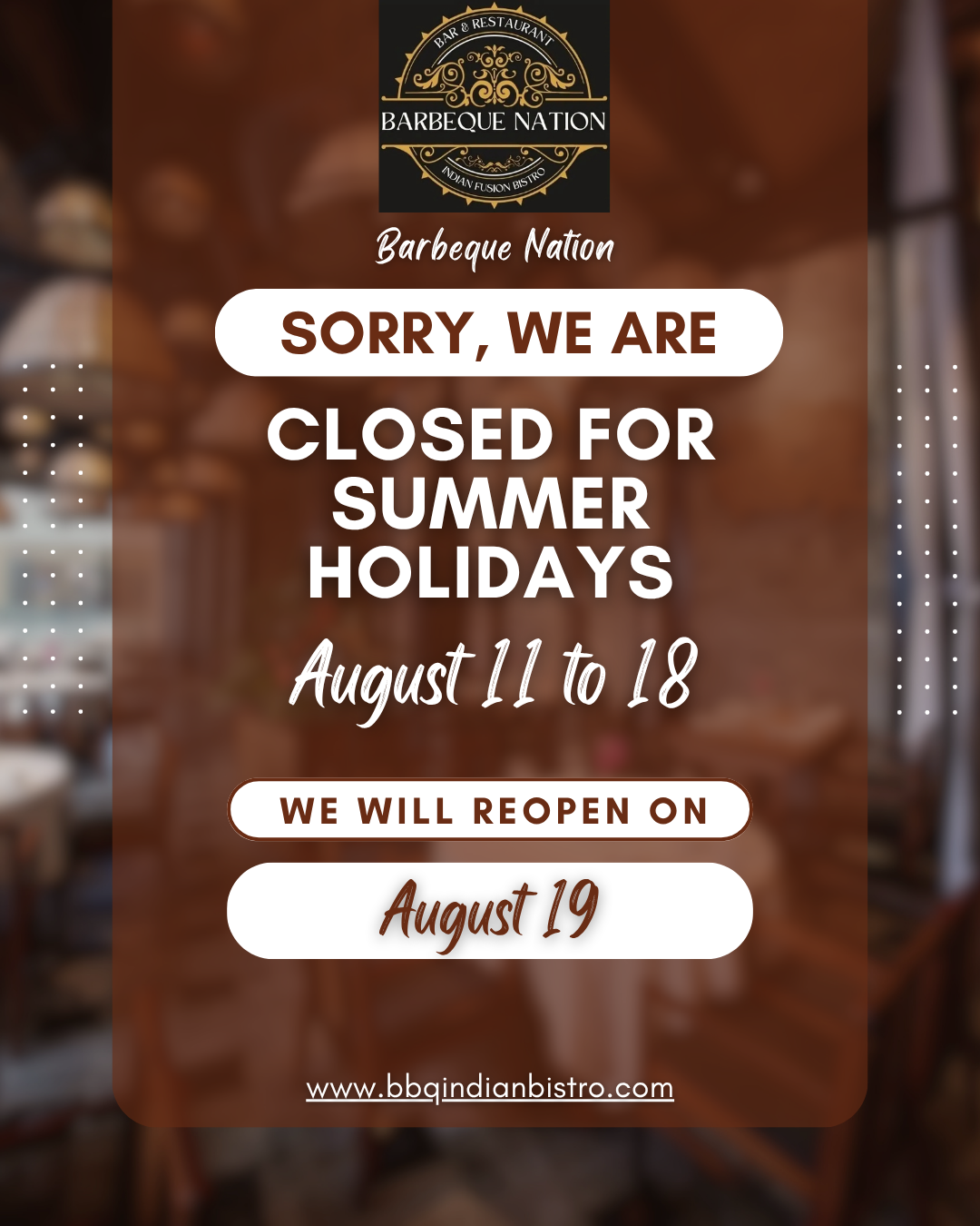 Special Announcement - Barbeque Nation Indian Fusion Bistro